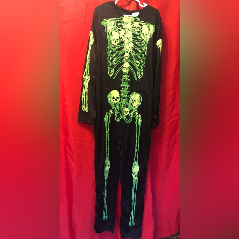 NWOT sincere party Skelton Costume 9-11 years 14 inch waist 23  inch leg inseam